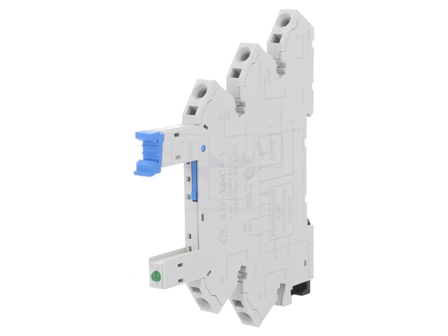 Socket; PIN: 5; 6A; 250VAC; op DIN-rail; veerklemmen; Serie: HF41F Socket; PIN: 5; 6A; 250VAC; op DIN-rail; veerklemmen; Serie: HF41F